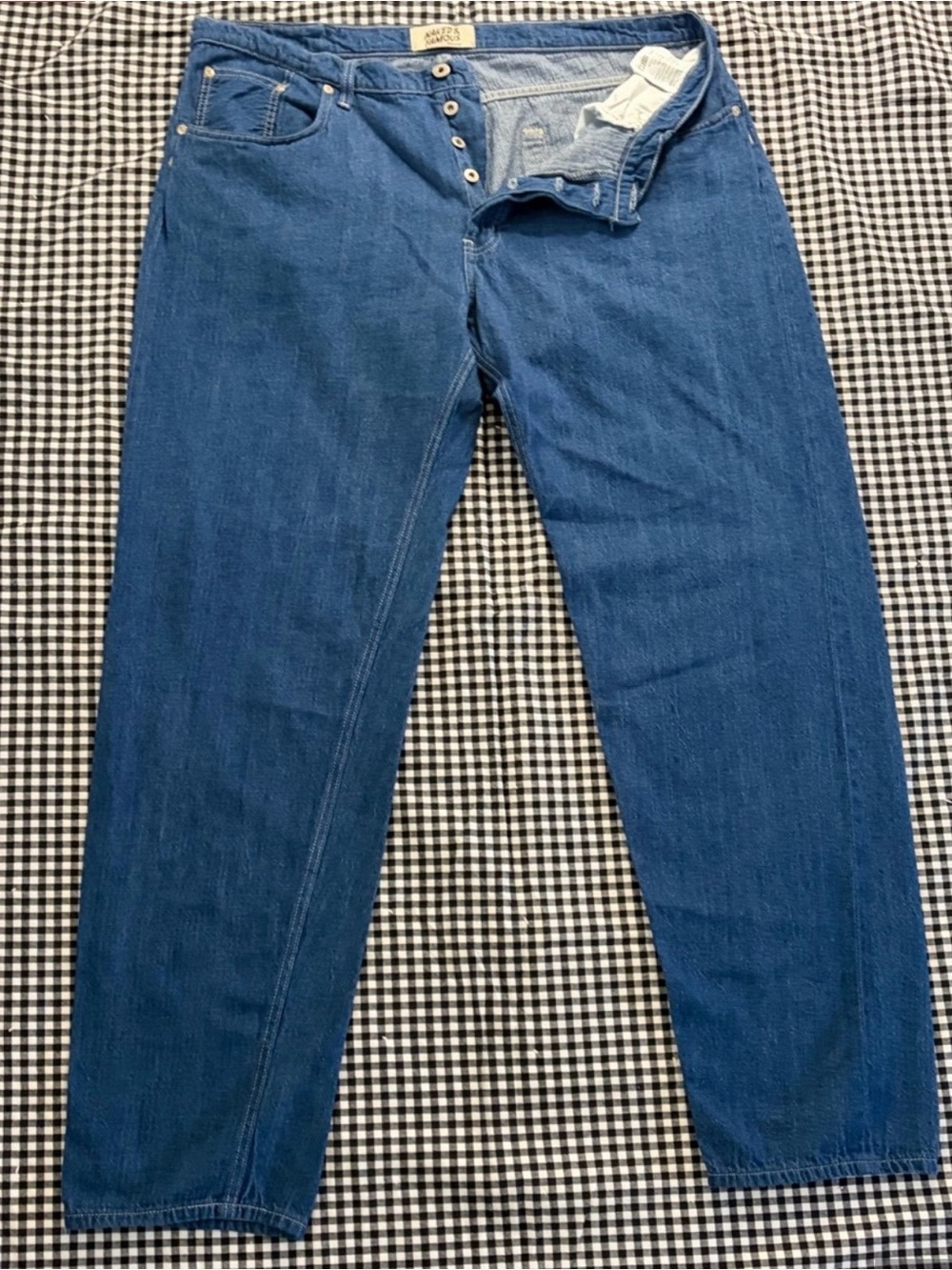 Naked & Famous Selvedge Denim Straight Jeans in Deep Blue